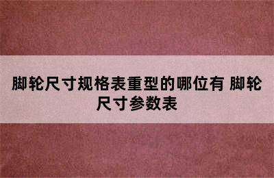 脚轮尺寸规格表重型的哪位有 脚轮尺寸参数表